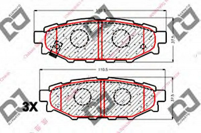 DJ PARTS bp1841 -  Комплект тормозных колодок, дисковый тормоз